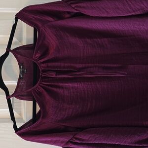 SAM AND JESS BRAND WOMEN'S JUNIOR BURGUNDY COLD SHOULDER TOP SIZE SMALL